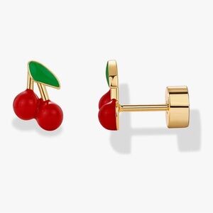 Anthropologie Red and Green Cherry Earrings